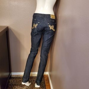 ROCAWEAR gold applique pocket jeans 3